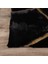 Siyah Renk Gold Çizgili Kros Model Peluş Halı 80 x 150 cm 4