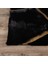 Siyah Renk Gold Çizgili Kros Model Peluş Halı 120 x 180 cm 3