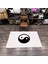 Krem ve Beyaz Renk Ying Yang Peluş Halı 120 x 180 cm - Krem 1