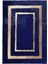 Lacivert Gold Bordürlü Peluş Halı 80 x 150 Cm 1