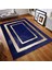 Lacivert Gold Bordürlü Peluş Halı 80 x 150 Cm 2