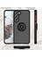 Samsung Galaxy S23+ İçin Yüzük Stand Mat Sert Silikon Telefon Kılıfı - Koyu Yeşil (Yurt Dışından) 3