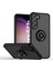 Samsung Galaxy S23+ İçin Yüzük Stand Mat Sert Silikon Telefon Kılıfı - Siyah (Yurt Dışından) 1