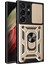 Samsung Galaxy S23 Ultra İçin Kaydırmalı Kamera Kapağı ve Yüzük Tutuculu Telefon Kılıfı - Altın (Yurt Dışından) 1