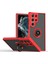 Samsung Galaxy S23 Ultra İçin Yüzük Stand Mat Sert Silikon Telefon Kılıfı - Kırmızı (Yurt Dışından) 1