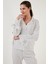 Puantiyeli Rahat Kesim Gömlek Yaka Bol Paça Pijama Takımı Bayan Pijama Takımı 6110310 3