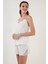 Dantelli V Yaka Ip Askılı Mini Şortlu Pijama Takımı Bayan Pijama Takımı 6110300 2