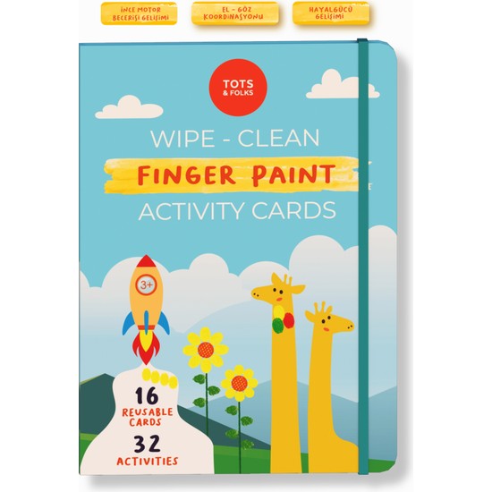 Wipe Clean Finger Paint Activity Cards Silinebilir Parmak Kitabı