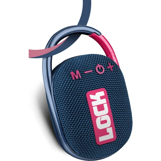 Lock Mavi Taşınabilir Bluetooth Hoparlör Ses Bombası Kilit Özellikli Yüksek Ses Gücü