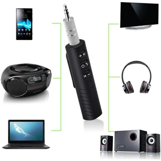 Bluetooth 3.5mm Aux Kablosuz Araç Kiti Dahili Mikrofonlu Müzik Alıcısı Oto/teyp Sistemi