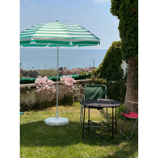 Sunlife Renkli 8 Tel Fiberglass Gövdeli 360C° Dönen Başlıklı Plaj Balkon Deniz Bahçe Şemsiyesi 160CM