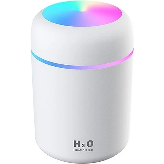 Babikamium H2O Humidifier Hava Nemlendirici Oda Araç Ortam Nemlendirici Işıklı 3 Farklı Renk Buhar Makinesi