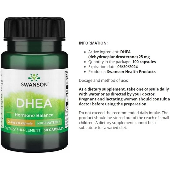 Swanson Dhea 25 mg 30 Kapsül Hormone Balance Fiyatı