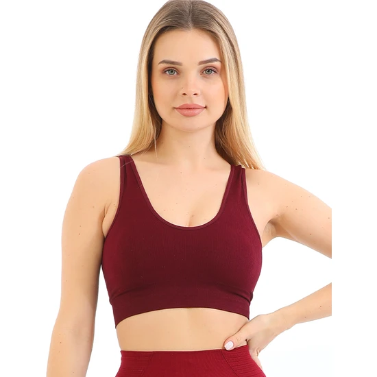 Secret Moda Yeni Sezon Pedli Kalın Askılı Fitilli Toparlayıcı Beli Lastikli Kadın Büstiyer Kırmızı