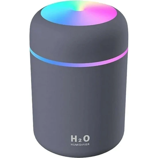 Babikamium H2O Humidifier Hava Nemlendirici Oda Araç Ortam Nemlendirici Işıklı 3 Farklı Renk Buhar Makinesi