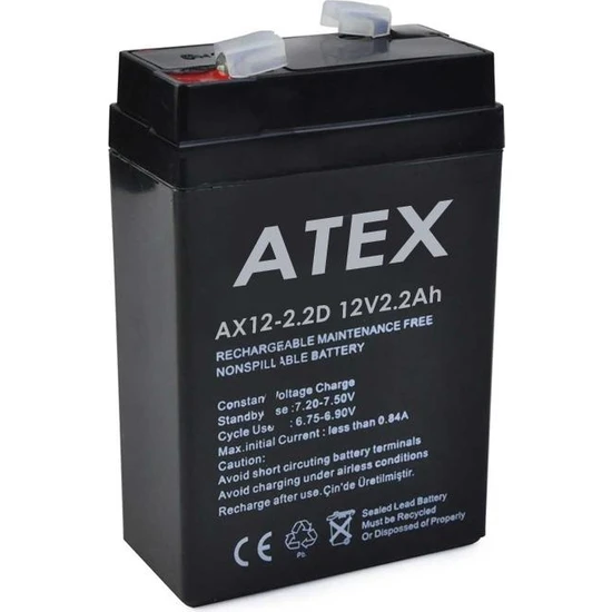 Atex Akü 12V 2.2A Dik (7X10X4.5CM) Atex
