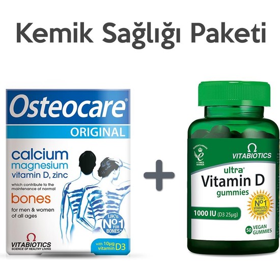 Osteocare 90 Tablet + Ultra Vitamin D Gummies Kemik Fiyatı