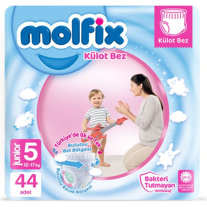 Molfix Külot Bez 5 Beden Junior Aylık Avantaj Paketi 44 Adet