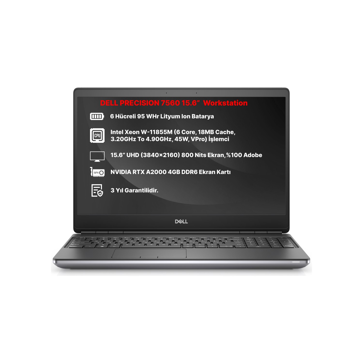 Dell Precision 7560 Intel Xeon W11855M 128GB 2tb SSD Fiyatı