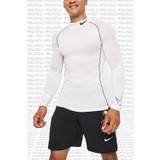 Nike Pro Dri Fit Tight Fit Long Sleeve Top Uzun Kollu Slim Beyaz Erkek Body