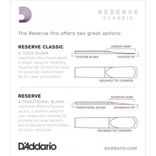 D'addario Woodwinds Reserve Classic DCT1030 Sib Klarnet Kamışı No:3