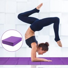 Dynamic 4mm Pvc Katlanabilir Yoga Mat Kaymaz Katlanır Mavi