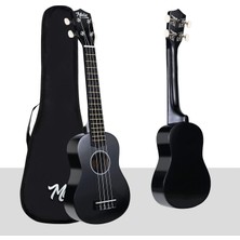 Midex UKX-233BKT Siyah Concert Ukulele (Tuner Tel Askı Çanta Metod Pena)