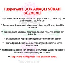 Tupperware Çok Amaçlı Sürahi 2 Lt Süzgeçli Mavi