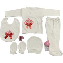 Baby Kids Colors Bebe Kız  Taşlı Emzik 7 Li Hastane Cıkışı Yeni Doğan Zıbın Set
