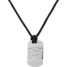 FRNCH 316L Çelik Siyah Ipli Gümüş Renkli Erkek Kolye FRJ30525-625-A