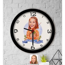 Bk Gift Kişiye Özel Öğretmen Karikatürlü Ahşap Duvar Saati-4