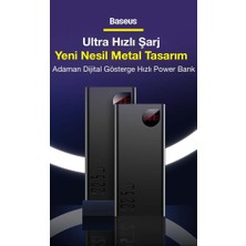 Baseus 22.5W 20000MAH Ultra Hızlı Taşınabilir Powerbank, Dijital LED Göstergeli,metal Kasa Powerbank