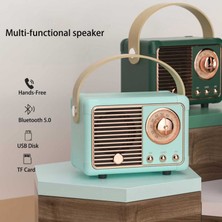 Retro Hifi Stereo Bluetooth V5.0 Hoparlör Taşınabilir Kablosuz Eski Hoparlör 3 W Tam Aralıklı 50 Hz-20 Khz Müzik Çalar (Yurt Dışından)