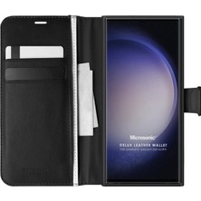 Microsonic Samsung Galaxy S23 Ultra Kılıf Delux Leather Wallet Siyah