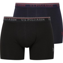 U.S. Polo Assn. Erkek Modal Siyah - Lacivert 2'li Boxer 80488