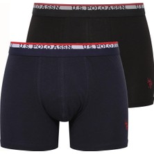 U.S. Polo Assn. Erkek Modal Lacivert - Siyah 2'li Boxer 80489