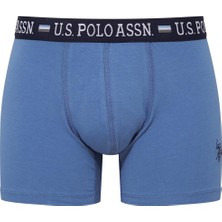 U.S. Polo Assn. Erkek Modal Indigo - Lacivert Baskılı 2'li Boxer 80487