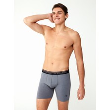 U.S. Polo Assn. Erkek Uzun Paçalı Modal Antrasit Tekli Boxer 80482
