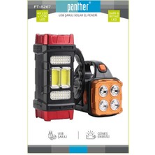 Panther PT-8267 USB Şarjlı Solar El Feneri