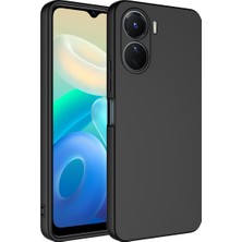 Case 4U Vivo Y16 Kılıf Kamera Korumalı Içi Kadife Logosuz Mara Lansman Silinebilir Kılıf Siyah