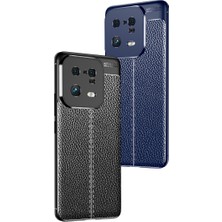 Case 4U Xiaomi Mi 13 Pro Uyumlu Kılıf Rugan Armor Deri Görünümlü Yüksek Kalite Silikon Niss Lacivert