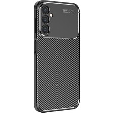Case 4U Samsung Galaxy A54 Uyumlu Kılıf Rugged Armor Karbon Desenli Lüx Negro Silikon Arka Kapak Siyah