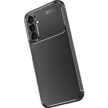 Case 4U Samsung Galaxy A54 Uyumlu Kılıf Rugged Armor Karbon Desenli Lüx Negro Silikon Arka Kapak Siyah