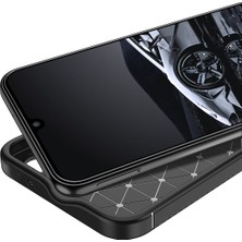 Case 4U Samsung Galaxy A34 Uyumlu Kılıf Rugged Armor Karbon Desenli Lüx Negro Silikon Arka Kapak Siyah
