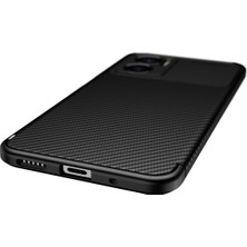 Case 4U Xiaomi Redmi Note 11E Kılıf Rugged Armor Karbon Desenli Lüx Negro Silikon Arka Kapak Lacivert