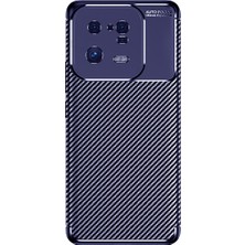 Case 4U Xiaomi Mi 13 Pro Kılıf Rugged Armor Karbon Desenli Lüx Negro Silikon Arka Kapak Lacivert