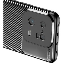 Case 4U Xiaomi Mi 13 Pro Kılıf Rugged Armor Karbon Desenli Lüx Negro Silikon Arka Kapak Lacivert