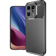 Case 4U Xiaomi Mi 13 Kılıf Rugged Armor Karbon Desenli Lüx Negro Silikon Arka Kapak Siyah