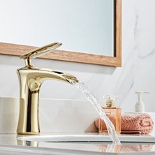 Prima Altın Şelale Lavabo Bataryası