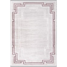 Ipek Mekik Halı Anisa Pudra Gül Kurusu Çizgili Halı